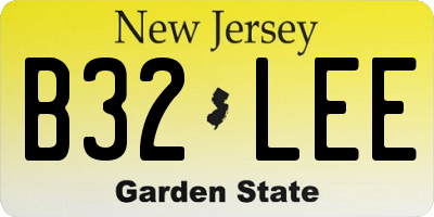 NJ license plate B32LEE