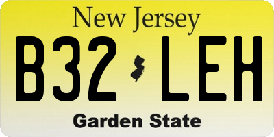 NJ license plate B32LEH