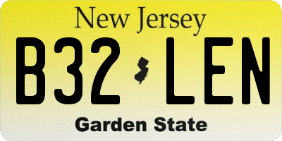 NJ license plate B32LEN