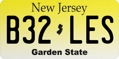 NJ license plate B32LES