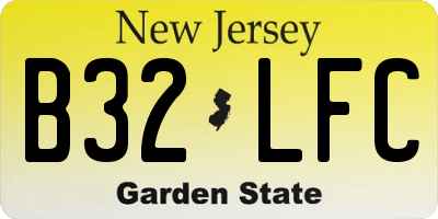 NJ license plate B32LFC
