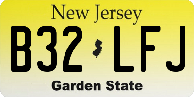 NJ license plate B32LFJ
