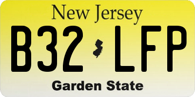 NJ license plate B32LFP