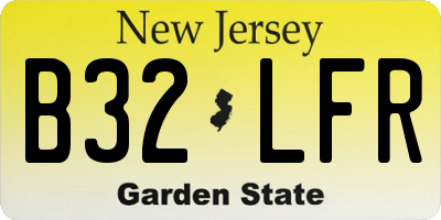 NJ license plate B32LFR