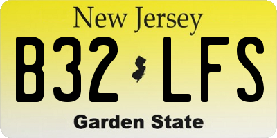 NJ license plate B32LFS