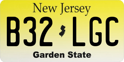 NJ license plate B32LGC
