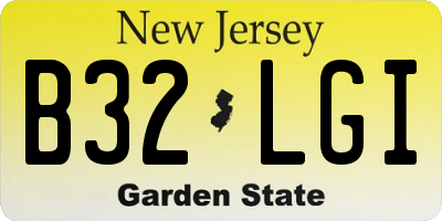 NJ license plate B32LGI