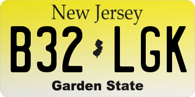 NJ license plate B32LGK