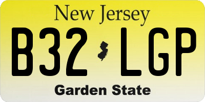 NJ license plate B32LGP