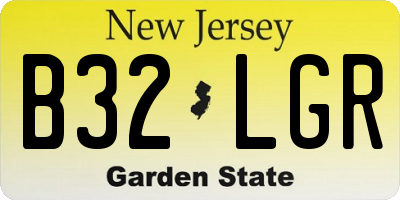 NJ license plate B32LGR