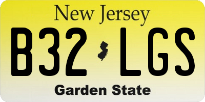 NJ license plate B32LGS