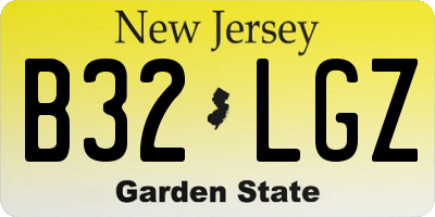 NJ license plate B32LGZ