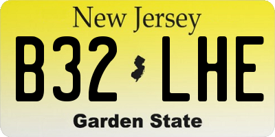 NJ license plate B32LHE