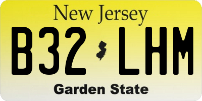 NJ license plate B32LHM
