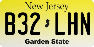NJ license plate B32LHN