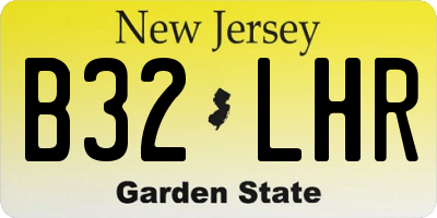 NJ license plate B32LHR