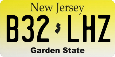 NJ license plate B32LHZ