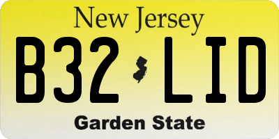 NJ license plate B32LID
