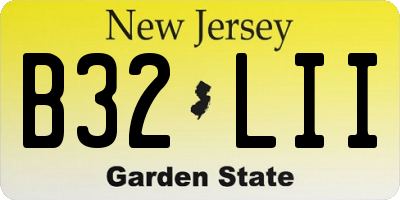 NJ license plate B32LII