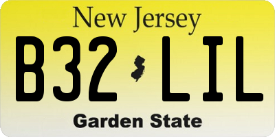NJ license plate B32LIL