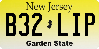 NJ license plate B32LIP