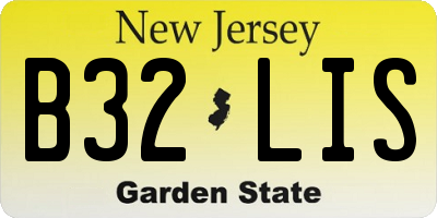 NJ license plate B32LIS
