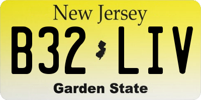 NJ license plate B32LIV
