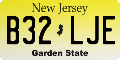 NJ license plate B32LJE