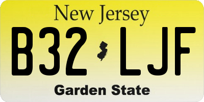 NJ license plate B32LJF