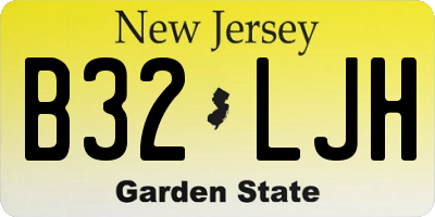NJ license plate B32LJH