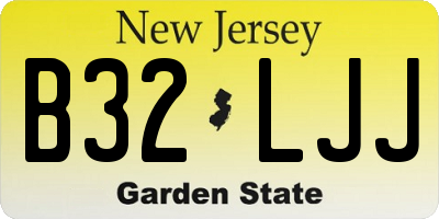NJ license plate B32LJJ
