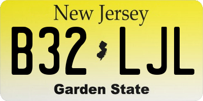 NJ license plate B32LJL