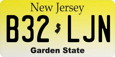 NJ license plate B32LJN