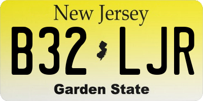 NJ license plate B32LJR