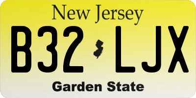 NJ license plate B32LJX