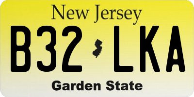 NJ license plate B32LKA