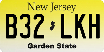 NJ license plate B32LKH