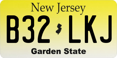 NJ license plate B32LKJ