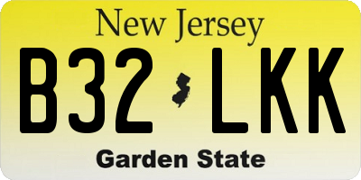 NJ license plate B32LKK