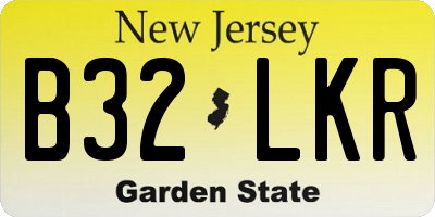 NJ license plate B32LKR