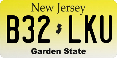NJ license plate B32LKU