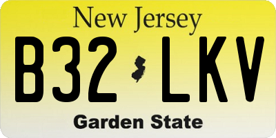 NJ license plate B32LKV