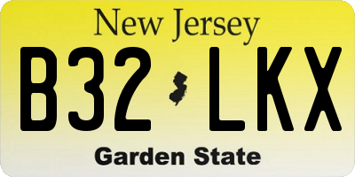 NJ license plate B32LKX
