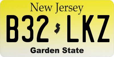 NJ license plate B32LKZ
