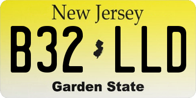 NJ license plate B32LLD