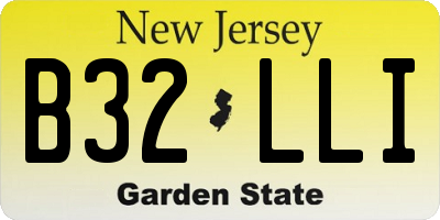 NJ license plate B32LLI