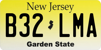 NJ license plate B32LMA