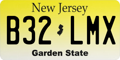NJ license plate B32LMX