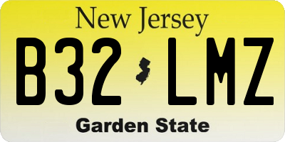 NJ license plate B32LMZ
