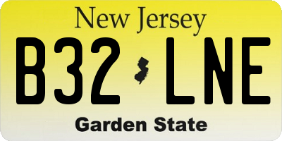NJ license plate B32LNE